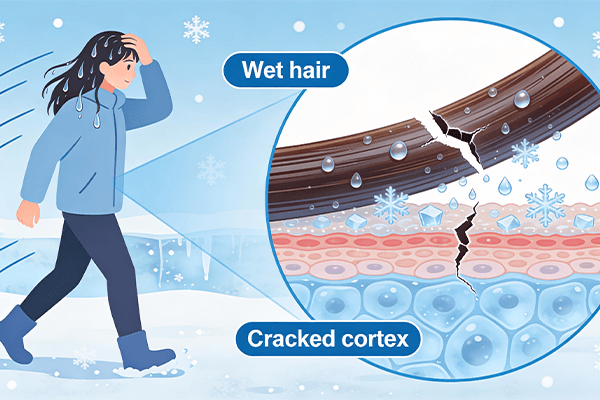 خروج از خانه با موهای نمدار