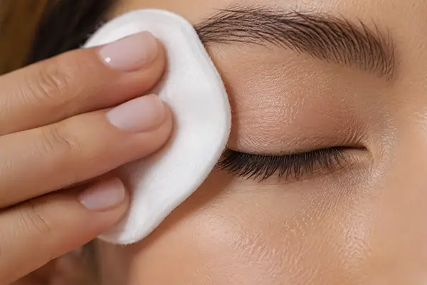 پاک کردن خط چشم با دستمال مرطوب